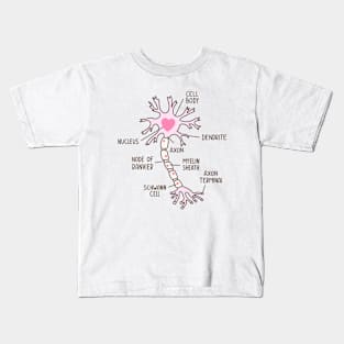 Neuron Diagram Heart Pink Brown Kids T-Shirt